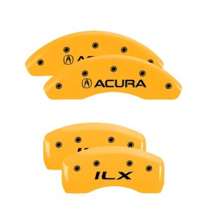 Acura ILX Caliper Covers - Front + Rear - MGP - Engraved Front Acura - Engraved Rear ILX - Yellow - `13-`15
