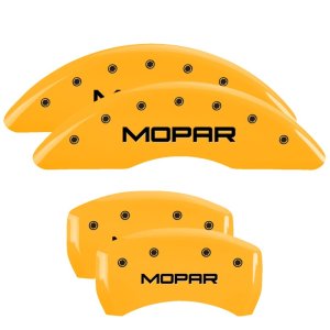 Jeep Cherokee Caliper Covers - Front + Rear - MGP - MOPAR - Yellow - `14-`23