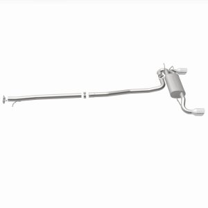 Land Rover Range Rover Evoque Performance Exhaust - Rear - Magnaflow - Touring Series Cat-Back, Dual Split Rear Exit, 2.5 in mandrel-bent piping, 4 in polished double-wall tips, Straight-Through muffler, Stainless Steel - Polished - `12-`19