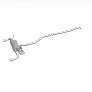 Land Rover Range Rover Evoque Performance Exhaust - Rear - Magnaflow - Touring Series Cat-Back, Dual Split Rear Exit, 2.5 in mandrel-bent piping, 4 in polished double-wall tips, Straight-Through muffler, Stainless Steel - Polished - `12-`19