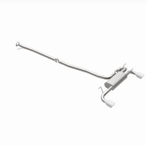 Land Rover Range Rover Evoque Performance Exhaust - Rear - Magnaflow - Touring Series Cat-Back, Dual Split Rear Exit, 2.5 in mandrel-bent piping, 4 in polished double-wall tips, Straight-Through muffler, Stainless Steel - Polished - `12-`19