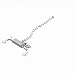 Land Rover Range Rover Evoque Performance Exhaust - Rear - Magnaflow - Touring Series Cat-Back, Dual Split Rear Exit, 2.5 in mandrel-bent piping, 4 in polished double-wall tips, Straight-Through muffler, Stainless Steel - Polished - `12-`19