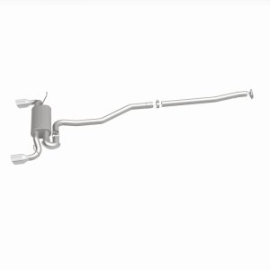 Land Rover Range Rover Evoque Performance Exhaust - Rear - Magnaflow - Touring Series Cat-Back, Dual Split Rear Exit, 2.5 in mandrel-bent piping, 4 in polished double-wall tips, Straight-Through muffler, Stainless Steel - Polished - `12-`19