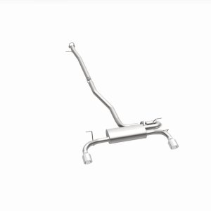 Land Rover Range Rover Evoque Performance Exhaust - Rear - Magnaflow - Touring Series Cat-Back, Dual Split Rear Exit, 2.5 in mandrel-bent piping, 4 in polished double-wall tips, Straight-Through muffler, Stainless Steel - Polished - `12-`19