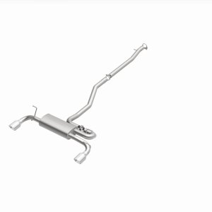 Land Rover Range Rover Evoque Performance Exhaust - Rear - Magnaflow - Touring Series Cat-Back, Dual Split Rear Exit, 2.5 in mandrel-bent piping, 4 in polished double-wall tips, Straight-Through muffler, Stainless Steel - Polished - `12-`19