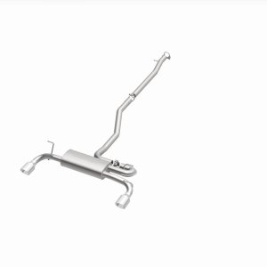 Land Rover Range Rover Evoque Performance Exhaust - Rear - Magnaflow - Touring Series Cat-Back, Dual Split Rear Exit, 2.5 in mandrel-bent piping, 4 in polished double-wall tips, Straight-Through muffler, Stainless Steel - Polished - `12-`19