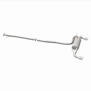 Land Rover Range Rover Evoque Performance Exhaust - Rear - Magnaflow - Touring Series Cat-Back, Dual Split Rear Exit, 2.5 in mandrel-bent piping, 4 in polished double-wall tips, Straight-Through muffler, Stainless Steel - Polished - `12-`19