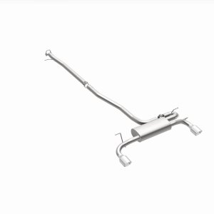 Land Rover Range Rover Evoque Performance Exhaust - Rear - Magnaflow - Touring Series Cat-Back, Dual Split Rear Exit, 2.5 in mandrel-bent piping, 4 in polished double-wall tips, Straight-Through muffler, Stainless Steel - Polished - `12-`19