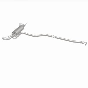 Land Rover Range Rover Evoque Performance Exhaust - Rear - Magnaflow - Touring Series Cat-Back, Dual Split Rear Exit, 2.5 in mandrel-bent piping, 4 in polished double-wall tips, Straight-Through muffler, Stainless Steel - Polished - `12-`19