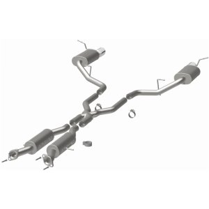 Dodge Durango Performance Exhaust - Rear - Magnaflow - Street Series Cat-Back, Dual Split Rear Exit, 4in Polished Tips, 2.5in Piping, Stainless Steel - Polished - `11-`25