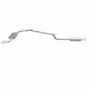 Ford Focus Performance Exhaust - Passenger Side Rear - Magnaflow - Street Series Cat-Back, Single Straight Passenger-Side Rear Exit, 2.25 in mandrel-bent piping, dual straight-through mufflers, 3 in polished dual-wall angle-cut tip, stainless steel - Poli