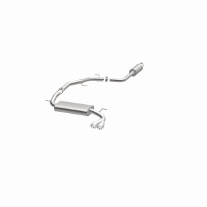Ford Focus Performance Exhaust - Passenger Side Rear - Magnaflow - Street Series Cat-Back, Single Straight Passenger-Side Rear Exit, 2.25 in mandrel-bent piping, dual straight-through mufflers, 3 in polished dual-wall angle-cut tip, stainless steel - Poli