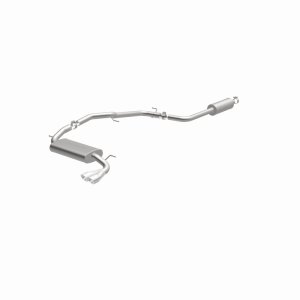 Ford Focus Performance Exhaust - Passenger Side Rear - Magnaflow - Street Series Cat-Back, Single Straight Passenger-Side Rear Exit, 2.25 in mandrel-bent piping, dual straight-through mufflers, 3 in polished dual-wall angle-cut tip, stainless steel - Poli
