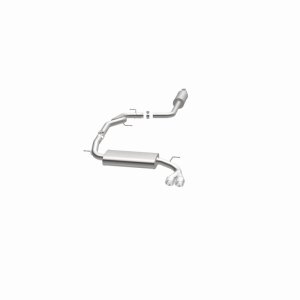 Ford Focus Performance Exhaust - Passenger Side Rear - Magnaflow - Street Series Cat-Back, Single Straight Passenger-Side Rear Exit, 2.25 in mandrel-bent piping, dual straight-through mufflers, 3 in polished dual-wall angle-cut tip, stainless steel - Poli