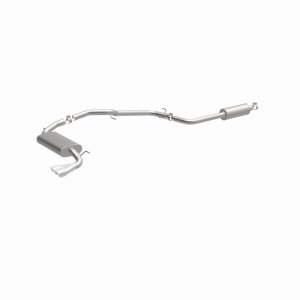 Ford Focus Performance Exhaust - Passenger Side Rear - Magnaflow - Street Series Cat-Back, Single Straight Passenger-Side Rear Exit, 2.25 in mandrel-bent piping, dual straight-through mufflers, 3 in polished dual-wall angle-cut tip, stainless steel - Poli