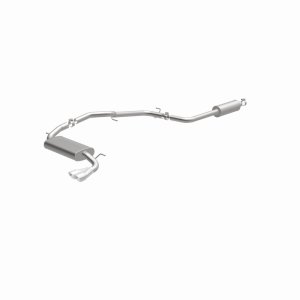 Ford Focus Performance Exhaust - Passenger Side Rear - Magnaflow - Street Series Cat-Back, Single Straight Passenger-Side Rear Exit, 2.25 in mandrel-bent piping, dual straight-through mufflers, 3 in polished dual-wall angle-cut tip, stainless steel - Poli