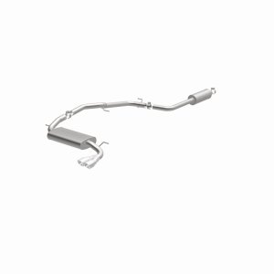 Ford Focus Performance Exhaust - Passenger Side Rear - Magnaflow - Street Series Cat-Back, Single Straight Passenger-Side Rear Exit, 2.25 in mandrel-bent piping, dual straight-through mufflers, 3 in polished dual-wall angle-cut tip, stainless steel - Poli