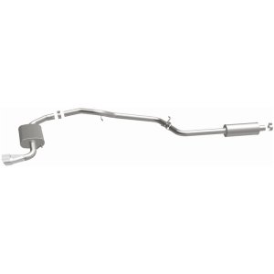 Ford Focus Performance Exhaust - Passenger Side Rear - Magnaflow - Street Series Cat-Back, Single Straight Passenger-Side Rear Exit, 2.25 in mandrel-bent piping, dual straight-through mufflers, 3 in polished dual-wall angle-cut tip, stainless steel - Poli
