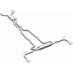 Audi Q7 Performance Exhaust - Rear - Magnaflow - Touring Series Cat-Back, Dual Split Rear Exit, 2.5 in. Mandrel-Bent 409 Stainless, Polished 4 in. Tips - Polished - `07-`15