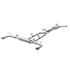 Audi Q7 Performance Exhaust - Rear - Magnaflow - Touring Series Cat-Back, Dual Split Rear Exit, 2.5 in. Mandrel-Bent 409 Stainless, Polished 4 in. Tips - Polished - `07-`15
