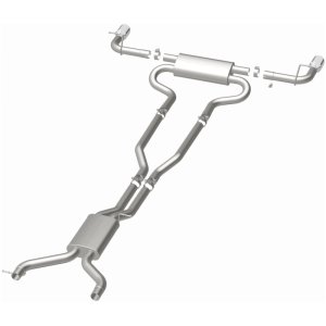 Audi Q7 Performance Exhaust - Rear - Magnaflow - Touring Series Cat-Back, Dual Split Rear Exit, 2.5 in. Mandrel-Bent 409 Stainless, Polished 4 in. Tips - Polished - `07-`15