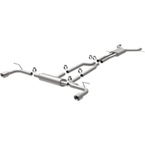 Audi Q7 Performance Exhaust - Rear - Magnaflow - Touring Series Cat-Back, Dual Split Rear Exit, 2.5 in. Mandrel-Bent 409 Stainless, Polished 4 in. Tips - Polished - `07-`15