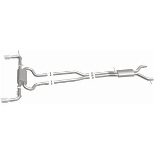 Audi Q7 Performance Exhaust - Rear - Magnaflow - Touring Series Cat-Back, Dual Split Rear Exit, 2.5 in. Mandrel-Bent 409 Stainless, Polished 4 in. Tips - Polished - `07-`15