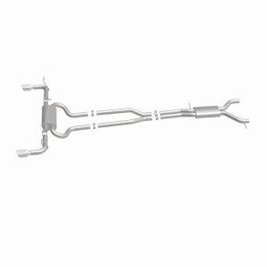 Audi Q7 Performance Exhaust - Rear - Magnaflow - Touring Series Cat-Back, Dual Split Rear Exit, 2.5 in. Mandrel-Bent 409 Stainless, Polished 4 in. Tips - Polished - `07-`15