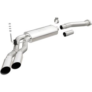 Ford F-150 Performance Exhaust - Rear - Magnaflow - Street Series Cat-Back, Dual Same Side Exit (Before Passenger Rear Tire), Stainless Steel, Polished Tips - Polished - `11-`14