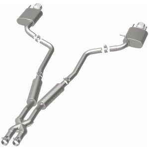 Cadillac CTS Performance Exhaust - Rear - Magnaflow - Street Series Cat-Back, Dual Split Rear Exit, Stainless Steel - Polished - `10-`14