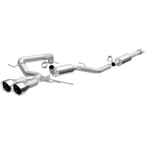 Ford Focus Performance Exhaust - Rear - Magnaflow - Street Series Cat-Back, Dual Center Rear Exit, Stainless Steel, 2.5 in Piping, 4.5 in Polished Tips - Polished - `13-`18