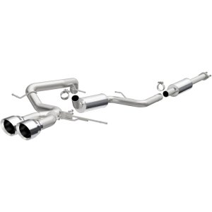 Ford Focus Performance Exhaust - Rear - Magnaflow - Street Series Cat-Back, Dual Center Rear Exit, Stainless Steel, 2.5 in Piping, 4.5 in Polished Tips - Polished - `13-`18