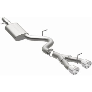 Volkswagen Golf R Performance Exhaust - Rear - Magnaflow - Touring Series Cat-Back, Dual Center Rear Exit, Stainless Steel, 3in Piping, 4in Polished Tips - Polished - `12-`13