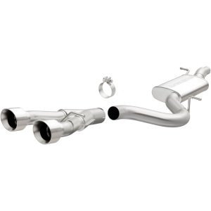 Volkswagen Golf R Performance Exhaust - Rear - Magnaflow - Touring Series Cat-Back, Dual Center Rear Exit, Stainless Steel, 3in Piping, 4in Polished Tips - Polished - `12-`13