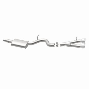 Volkswagen Golf R Performance Exhaust - Rear - Magnaflow - Touring Series Cat-Back, Dual Center Rear Exit, Stainless Steel, 3in Piping, 4in Polished Tips - Polished - `12-`13