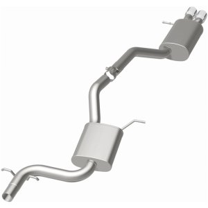 Volkswagen Jetta Performance Exhaust - Rear - Magnaflow - Touring Series Cat-Back, Dual Straight Driver Side Exit, Stainless Steel, 3 in Polished Tips - Polished - `12-`18