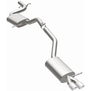 Volkswagen Jetta Performance Exhaust - Rear - Magnaflow - Touring Series Cat-Back, Dual Straight Driver Side Exit, Stainless Steel, 3 in Polished Tips - Polished - `12-`18