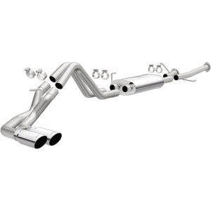 Toyota Tundra Performance Exhaust - Dual Same Side Behind Passenger Rear Tire - Magnaflow - Street Series Cat-Back, 15306 - Polished - `14-`21