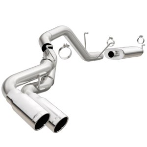 Ram 2500 Performance Exhaust - Dual Same Side Behind Passenger Rear Tire - Magnaflow - Cat Back Street Series - Polished - `14-`25