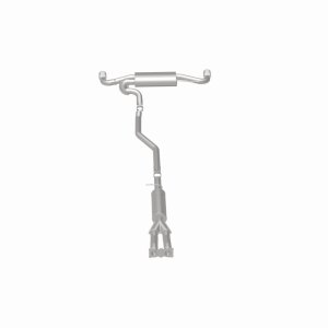 Land Rover LR2 Performance Exhaust - Rear - Magnaflow - Cat-Back, Touring Series, Dual Split Rear Exit, 2.5 in Mandrel-Bent Piping, 2 Straight-Through Mufflers, 3.5 in Polished Double-Wall Angle-Cut Tips, Stainless Steel - Polished - `08-`12