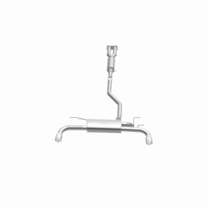 Land Rover LR2 Performance Exhaust - Rear - Magnaflow - Cat-Back, Touring Series, Dual Split Rear Exit, 2.5 in Mandrel-Bent Piping, 2 Straight-Through Mufflers, 3.5 in Polished Double-Wall Angle-Cut Tips, Stainless Steel - Polished - `08-`12