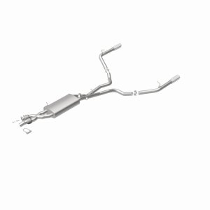 Land Rover Range Rover Sport Performance Exhaust - Rear - Magnaflow - Touring Series Cat-Back, Dual Split Rear Exit, 2.5 in mandrel-bent piping, Straight-Through muffler, 3.5 in polished double-wall angle-cut tips, stainless steel, moderate exterior/mild 