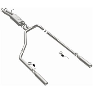 GMC 2500HD Performance Exhaust - Rear - Magnaflow - Cat Back, Street Series, Dual Split Rear Exit, Single Wall Angle Cut Rolled Edge Tips - Polished - 2003