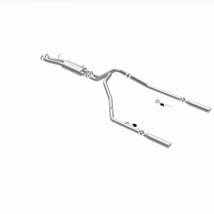 GMC 2500HD Performance Exhaust - Rear - Magnaflow - Cat Back, Street Series, Dual Split Rear Exit, Single Wall Angle Cut Rolled Edge Tips - Polished - 2003