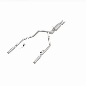 GMC 2500HD Performance Exhaust - Rear - Magnaflow - Cat Back, Street Series, Dual Split Rear Exit, Single Wall Angle Cut Rolled Edge Tips - Polished - 2003