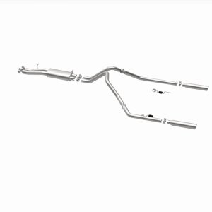 GMC 2500HD Performance Exhaust - Rear - Magnaflow - Cat Back, Street Series, Dual Split Rear Exit, Single Wall Angle Cut Rolled Edge Tips - Polished - 2003