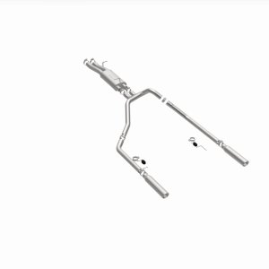 GMC 2500HD Performance Exhaust - Rear - Magnaflow - Cat Back, Street Series, Dual Split Rear Exit, Single Wall Angle Cut Rolled Edge Tips - Polished - 2003