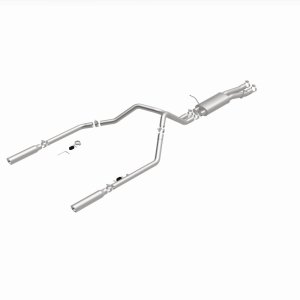 GMC 2500HD Performance Exhaust - Rear - Magnaflow - Cat Back, Street Series, Dual Split Rear Exit, Single Wall Angle Cut Rolled Edge Tips - Polished - 2003