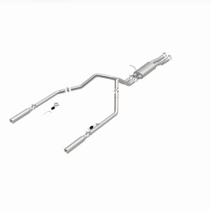 GMC 2500HD Performance Exhaust - Rear - Magnaflow - Cat Back, Street Series, Dual Split Rear Exit, Single Wall Angle Cut Rolled Edge Tips - Polished - 2003