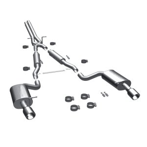 Audi A6 Quattro Performance Exhaust - Rear - Magnaflow - Cat Back, Dual Split Rear Exit, 4in. Angle Cut Tips - Polished - `00-`04